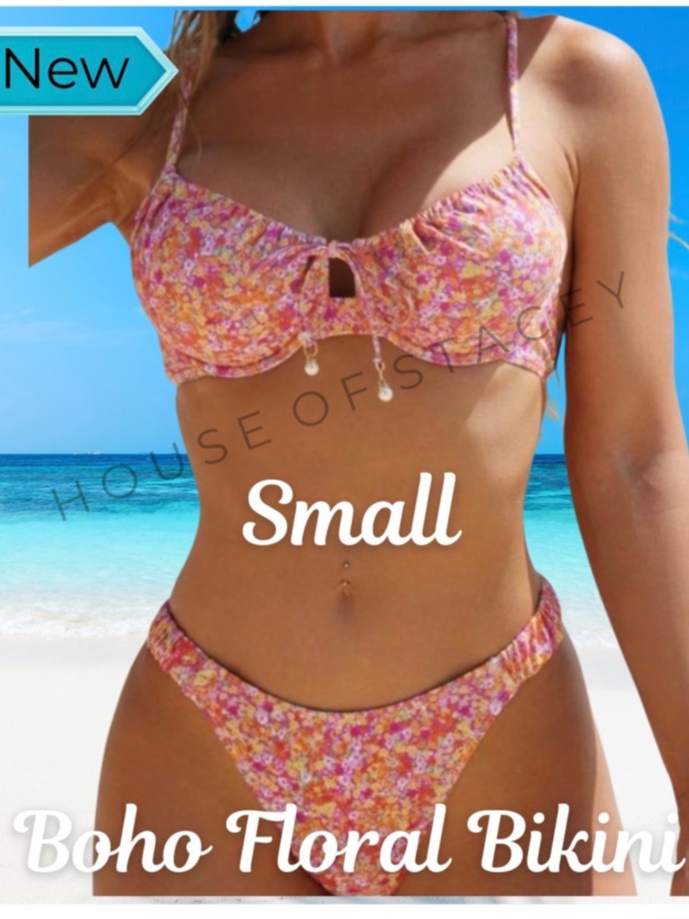 SOLY HUX Boho Floral Underwire Bikini – Size S